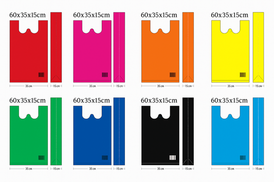 Bolsa Camiseta Reutilizable Tela TNT MEDIANA (Rollo de 50unidades)