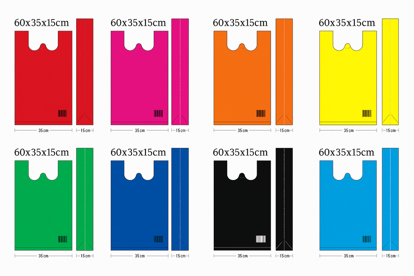 Bolsa Camiseta Reutilizable Tela TNT MEDIANA (Rollo de 50unidades)